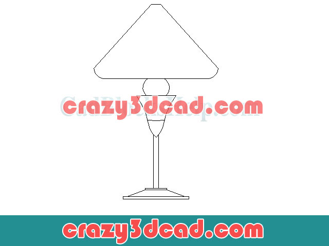 Triangle table lamp cad blocks